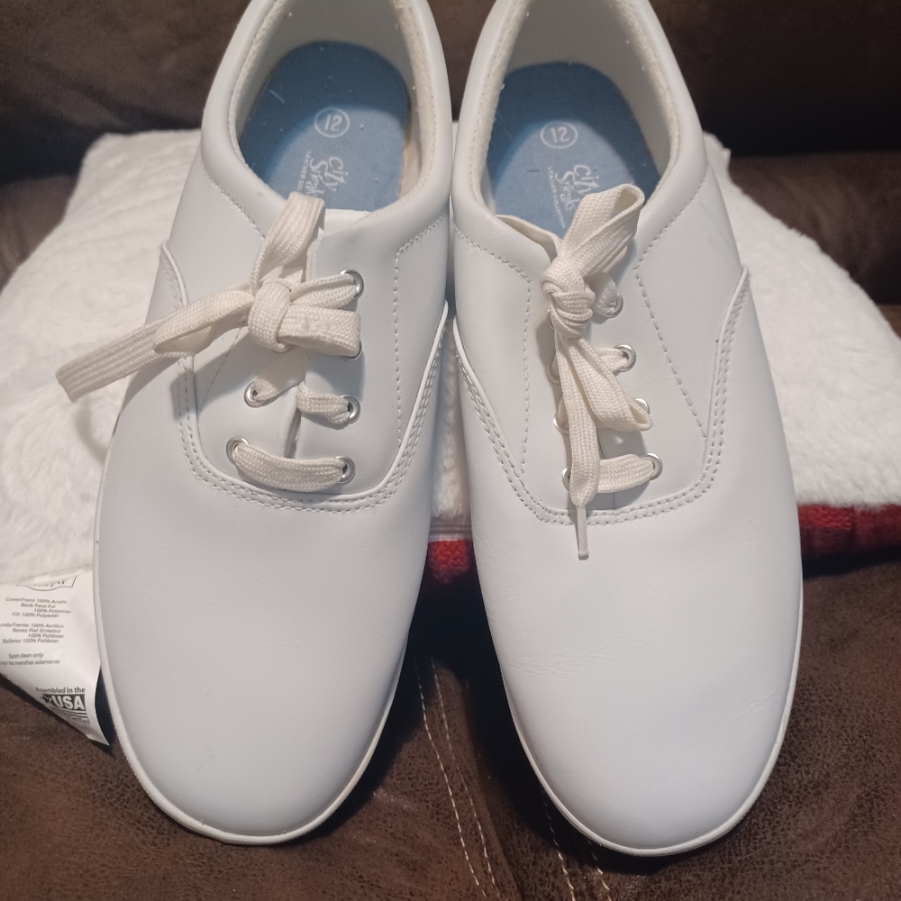 Women's  CITY Streaks leather, white sneakers